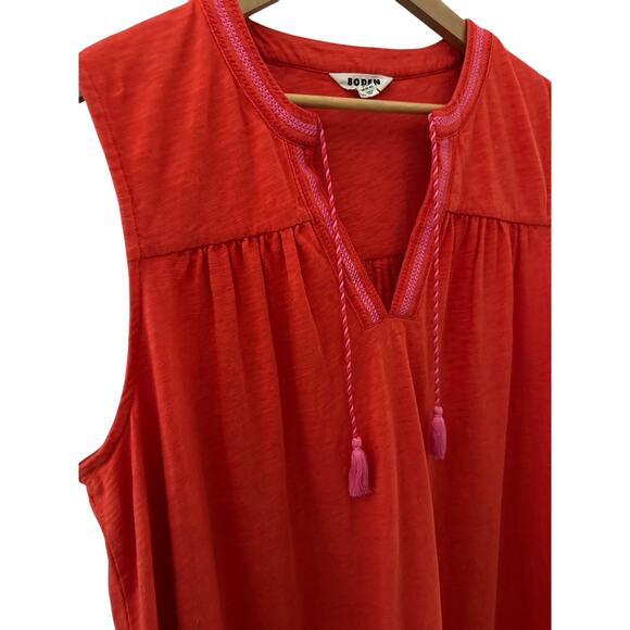 Boden Plus Nadine Notch Cotton Mini Dress Orange Size 20-22 Long - Picture 7 of 10